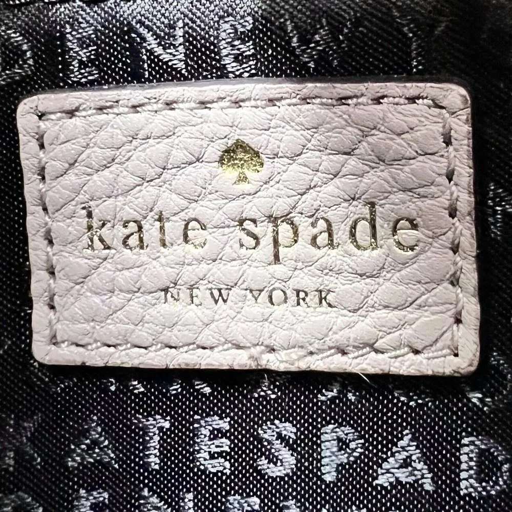 Kate Spade Houston Street Cream White Black Handbag Leather Purse Neutral Office